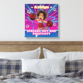 Gepersonaliseerde rode cheerleader | Aangepaste Ki Canvas Afdruk (Insitu (Slaapkamer))