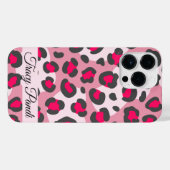 Gepersonaliseerde rode dierenprint iPhone hoesje (Achterkant horizontaal)