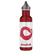 Gepersonaliseerde rode draak op wit waterfles  (Rechts)