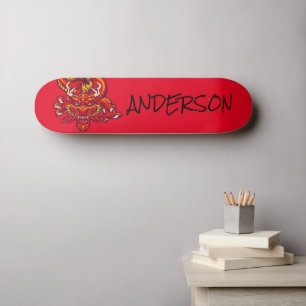 Gepersonaliseerde rode draak persoonlijk skateboard
