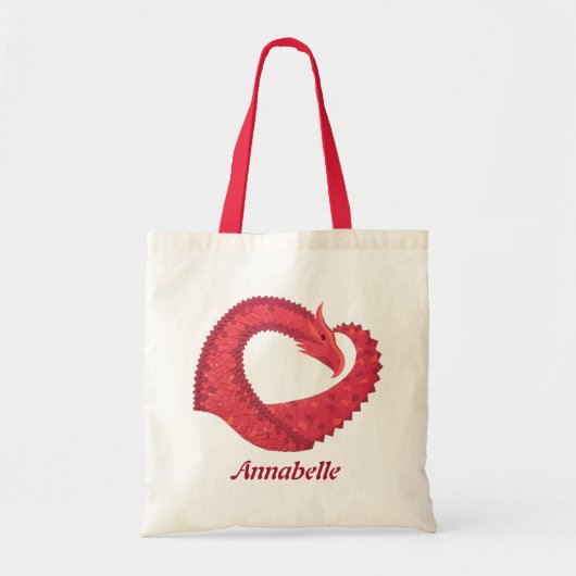 Gepersonaliseerde rode draak tote bag (Voorkant)