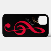 gepersonaliseerde rode driehoekige muziek Case-Mate iPhone case (Achterkant (horizontaal))