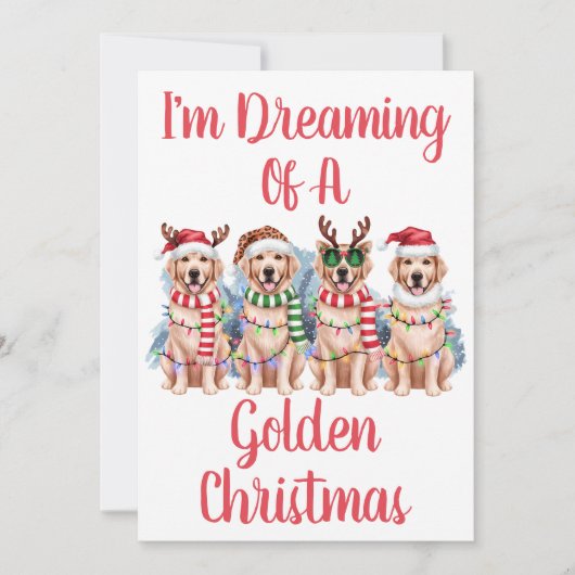 Gepersonaliseerde rode dromen van een gouden kerst feestdagenkaart (Voorkant)