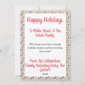 Gepersonaliseerde rode dromen van een gouden kerst feestdagenkaart (Achterkant)