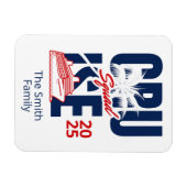 Gepersonaliseerde rode en blauwe cruise familienaa magneet (Horizontaal)