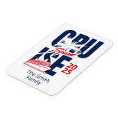 Gepersonaliseerde rode en blauwe cruise familienaa magneet (Linkerzijde)