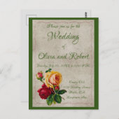 Gepersonaliseerde  rode en gele rozen briefkaart (Voorkant / Achterkant)