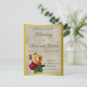 Gepersonaliseerde  rode en gele rozen briefkaart (Staand voorkant)