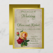 Gepersonaliseerde  rode en gele rozen briefkaart (Voorkant / Achterkant)