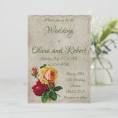 Gepersonaliseerde  rode en gele rozen kaart (Staand voorkant)