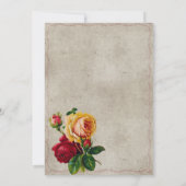 Gepersonaliseerde  rode en gele rozen kaart (Achterkant)