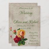 Gepersonaliseerde rode en gele rozen kaart (Voorkant / Achterkant)