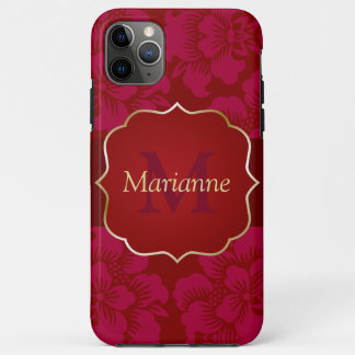 Gepersonaliseerde Rode en Gouden Aziatische Bloeme Case-Mate iPhone Case