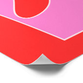 Gepersonaliseerde Rode en Roze LIEFDE Kwekerij Pos Poster (Hoek)