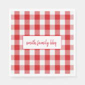 Gepersonaliseerde rode en witte Buffalo Plaid serv Servet (Voorkant)