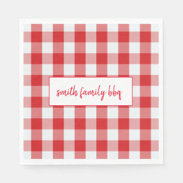 Gepersonaliseerde rode en witte Buffalo Plaid serv Servet