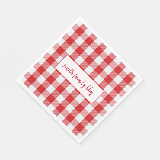 Gepersonaliseerde rode en witte Buffalo Plaid serv Servet (Hoek)