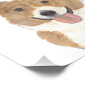 Gepersonaliseerde rode en witte Corgi Art Foto Afdruk (Hoek)