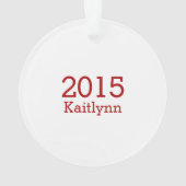 Gepersonaliseerde rode en witte sneeuwvlok ornament (achterkant)