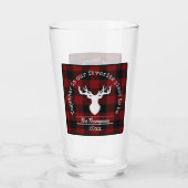 Gepersonaliseerde rode en zwarte Buffalo Plaid boe Glas (Achterkant)