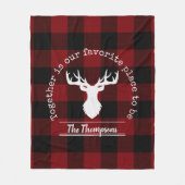 Gepersonaliseerde rode en zwarte Buffalo Plaid Fleece Deken (Voorkant)