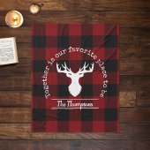 Gepersonaliseerde rode en zwarte Buffalo Plaid Fleece Deken