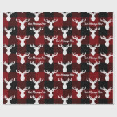 Gepersonaliseerde rode en zwarte buffelplaat cadeaupapier (Vlak)
