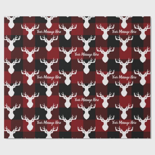 Gepersonaliseerde rode en zwarte buffelplaat cadeaupapier (Vlak)
