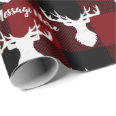 Gepersonaliseerde rode en zwarte buffelplaat cadeaupapier (Rol Hoek)