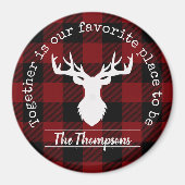 Gepersonaliseerde rode en zwarte buffelplaat magneet (Voorkant)