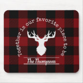 Gepersonaliseerde rode en zwarte buffelplaat muismat (Voorkant)