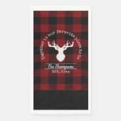 Gepersonaliseerde rode en zwarte buffelplaat servet (Voorkant)