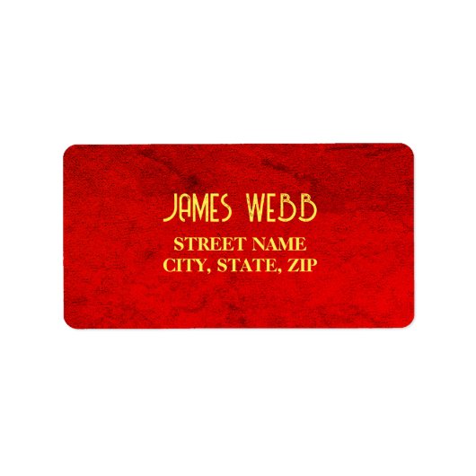 Gepersonaliseerde rode fluweel patroon print etiket (Voorkant)