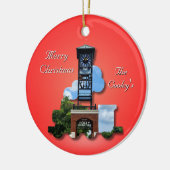 Gepersonaliseerde (Rode) Foley Klokkentoren & Trei Keramisch Ornament (Links)