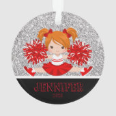 Gepersonaliseerde rode foto Cheerleading Ornament (achterkant)