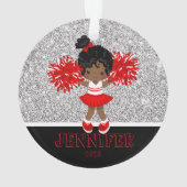 Gepersonaliseerde rode foto Cheerleading Ornament (achterkant)
