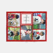 Gepersonaliseerde Rode Fotocollage Monogrammed Gif Fleece Deken (Voorkant (Horizontaal))