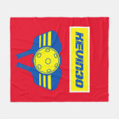 Gepersonaliseerde Rode Gele sportspeler Pickleball Fleece Deken (Voorkant (Horizontaal))