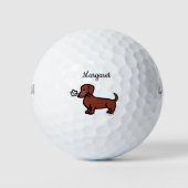 Gepersonaliseerde rode gladde dachshund Kleine blo Golfballen (Voorkant)