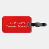 Gepersonaliseerde Rode Glamour Dubbelzijdig Bagagelabel (Achterkant horizontaal)