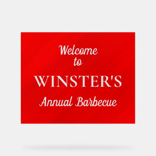 Gepersonaliseerde rode glamour geometrisch acryl bord (Voorkant)