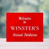 Gepersonaliseerde rode glamour geometrisch acryl bord (Neutraal)