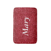 Gepersonaliseerde rode glitter badmat (Voorkant Verticaal)