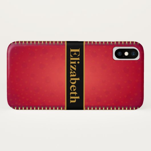 Gepersonaliseerde rode glitters Glazen folie confe Case-Mate iPhone Case (Achterkant (horizontaal))