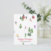 Gepersonaliseerde rode gondel ski Feestdagen illus (Staand voorkant)