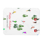 Gepersonaliseerde rode gondel ski Feestdagen illus Magneet (Horizontaal)