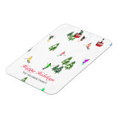 Gepersonaliseerde rode gondel ski Feestdagen illus Magneet (Linkerzijde)