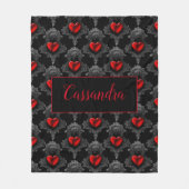 Gepersonaliseerde rode Gothic Fleece Deken (Voorkant)