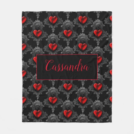 Gepersonaliseerde rode Gothic Fleece Deken (Voorkant)