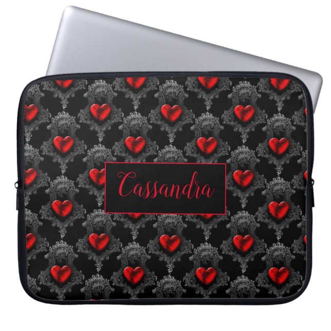 Gepersonaliseerde rode Gothic Laptop Sleeve (Voorkant)